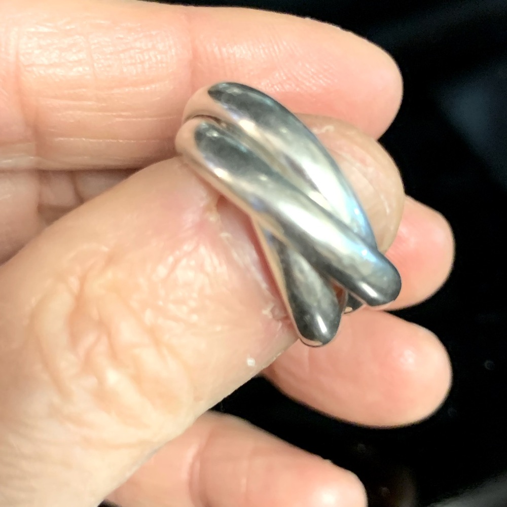 SOLD Sterling Silver puzzle ring .925 India 
3 band rolling anxiety/puzzle ring.